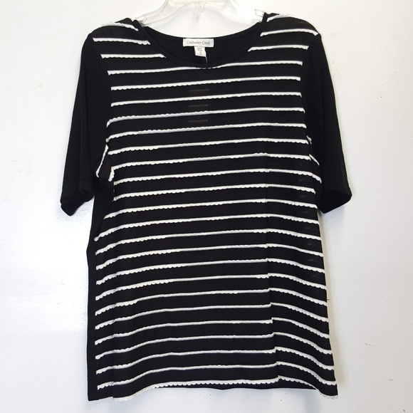 Coldwater Creek Tops - coldwater ruffle cascade top short sleeve NEW